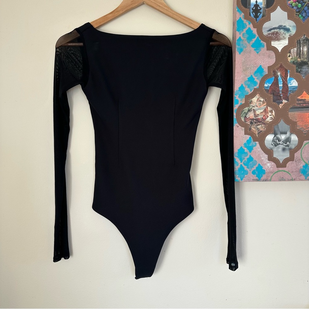 Abercrombie bodysuit with mesh sleeves